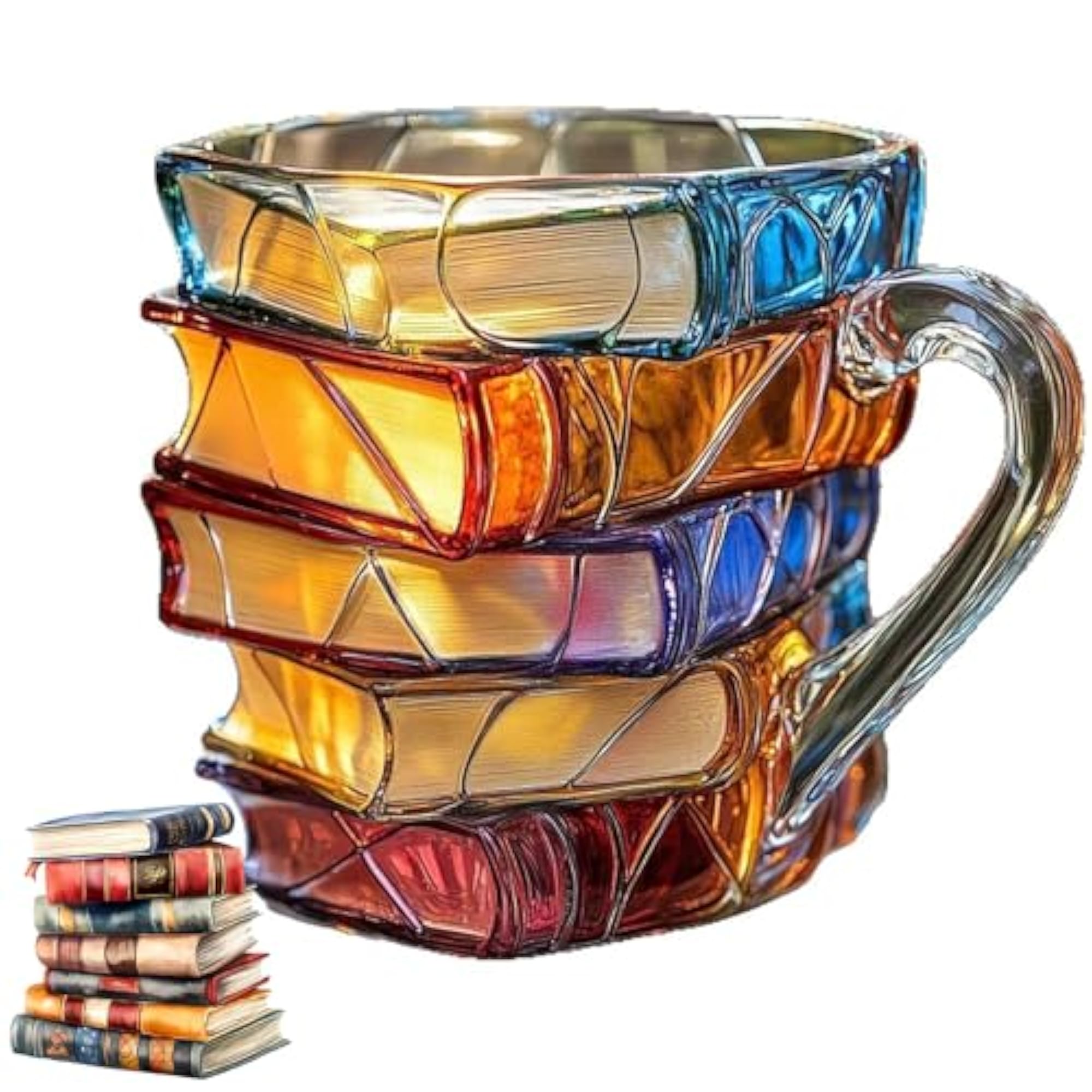 Painted Book Mug, 2025 New 3D Book Coffee Mug, 11oz, Unique Novelty Gift for Book Lovers, Literary Gifts, Handmade 3D Painting Ceramic Cup for Tea & Coffee